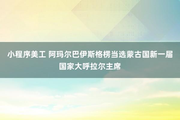 小程序美工 阿玛尔巴伊斯格楞当选蒙古国新一届国家大呼拉尔主席