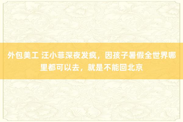 外包美工 汪小菲深夜发疯，因孩子暑假全世界哪里都可以去，就是不能回北京